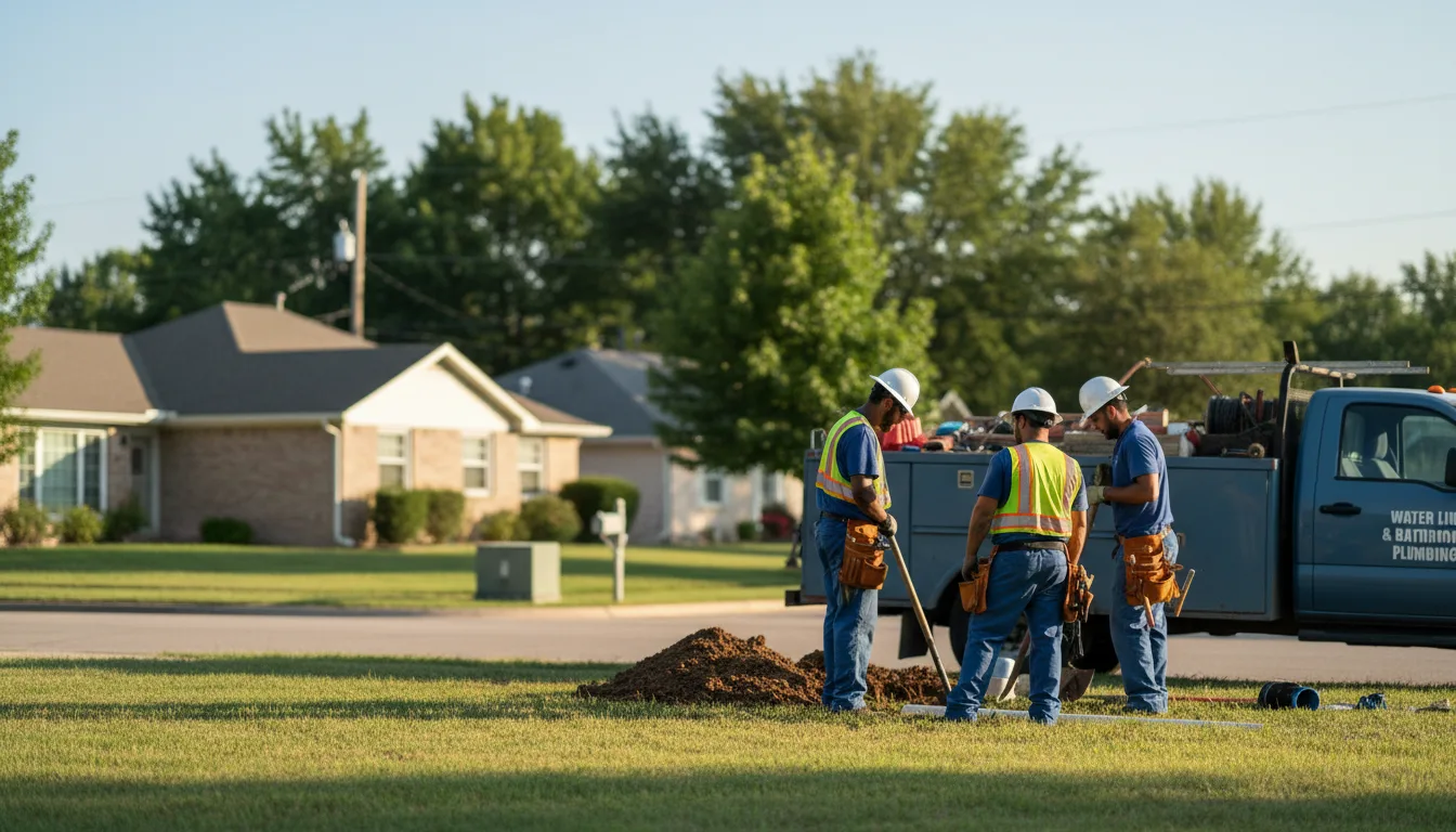 Residential water line and bathroom plumbing service in Bethany, OK